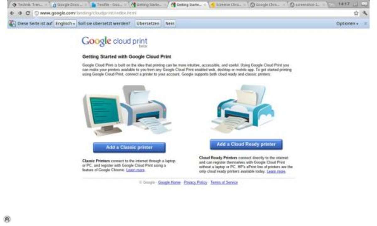 Drucken kann das Chromebook nur via Google Cloud Print, lokale Drucker werden nicht unterstützt.
