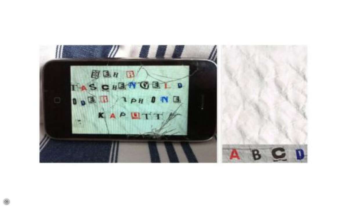 Erpresser
Diese Nachrichten sorgen für Aufsehen: Mit der „Erpresser-App“ lassen sich Briefe aus Zeitungsschnipseln erstellen und direkt versenden. Ideal auch für lustige Geburtstagsgrüße. Kompatibel mit iPhone, iPod und iPad.
Preis: 79 Cent.