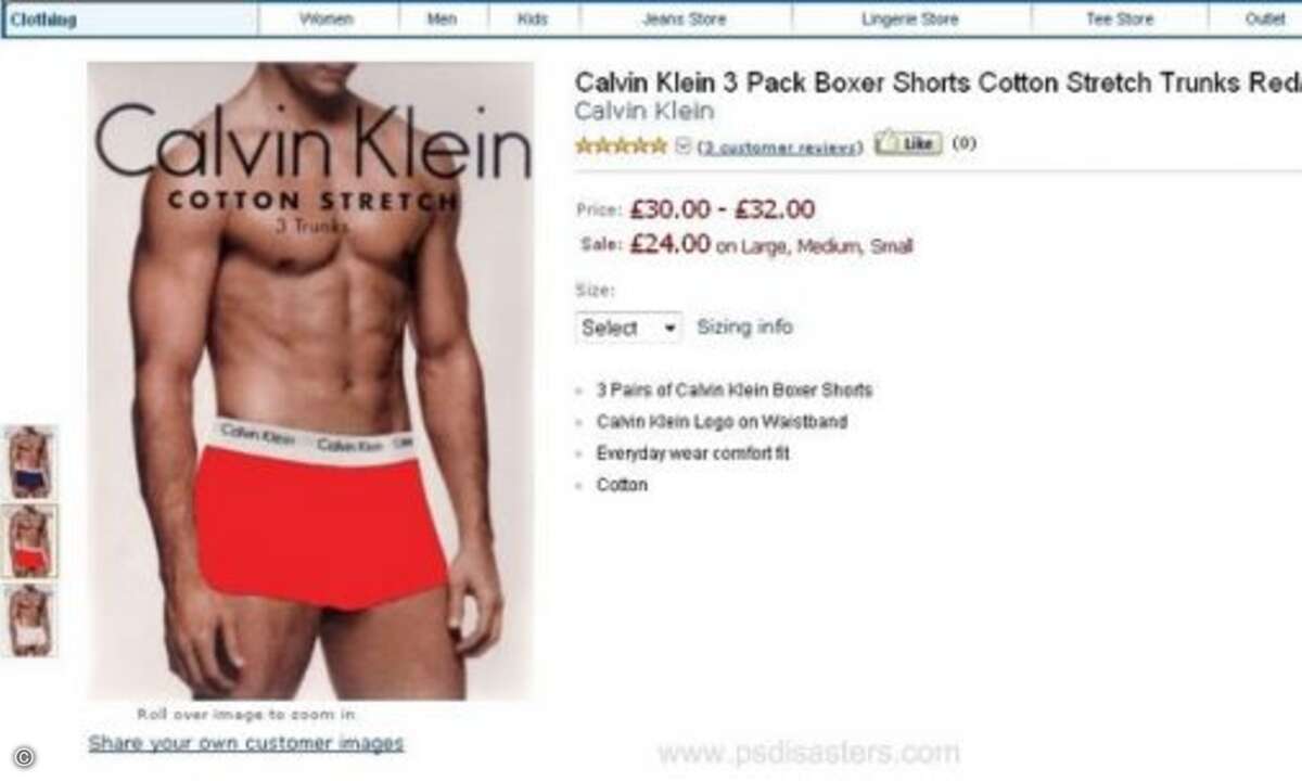 Sexy Unterhose anmontiert statt angezogen ...(Foto:www.psdisasters.com)