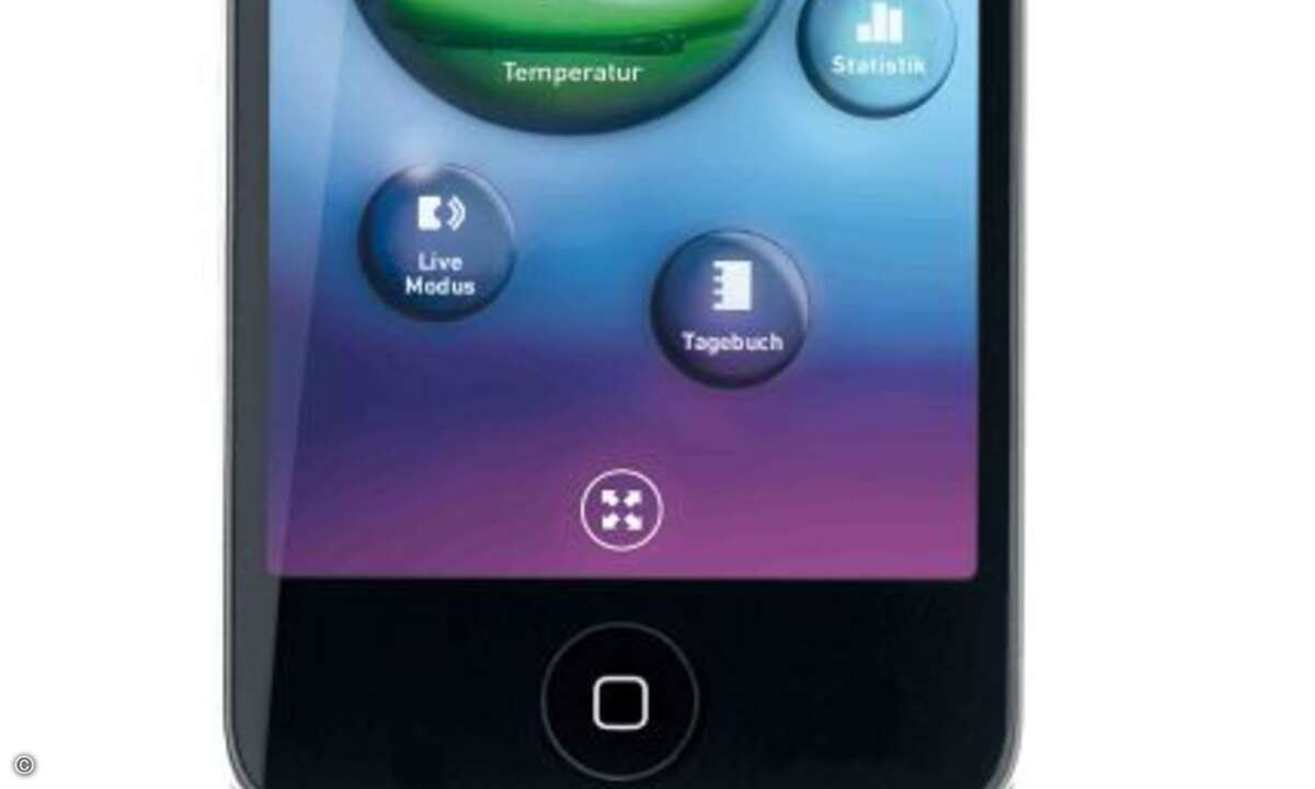 ThermoDock verwandelt das iPhone, iPad oder den iPod touch in ein Infrarot-Thermometer (Foto: Deutsche Telekom).