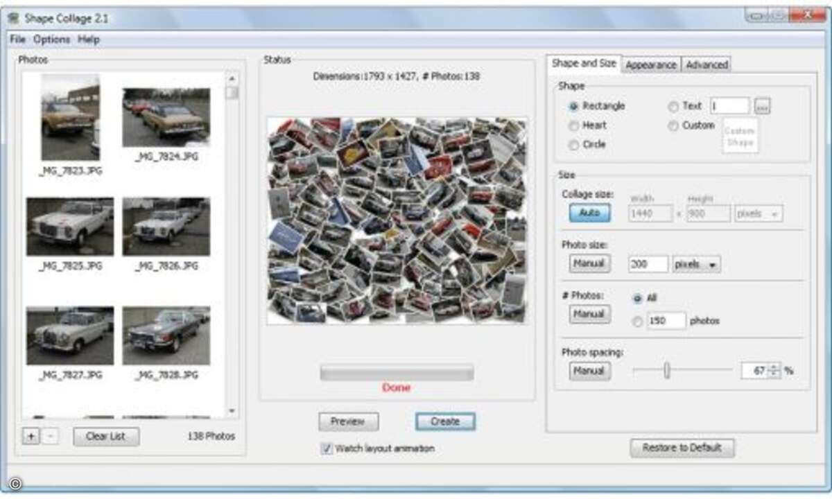 Das Erstellen einer Fotocollage in einer Bildbearbeitung wie Photoshop oder Gimp kann sich als mühsames Unterfangen erweisen. Hier soll die Freeware Shape Collage helfen.