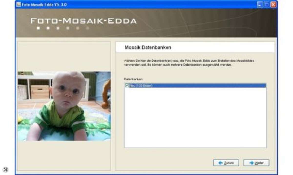 Mit Foto-Mosaik erstellen Sie aus Ihren Bildern Mosaike, die aus vielen kleinen Einzelfotos zusammengesetzt sind.