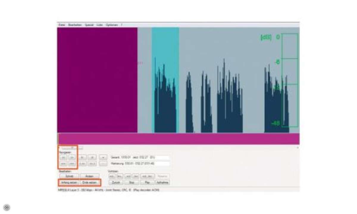 Mp3DirectCut ist ein kostenloses Schnittprogramm, mit dem Sie Aufnahmen im MP3-Format zurechtschneiden.