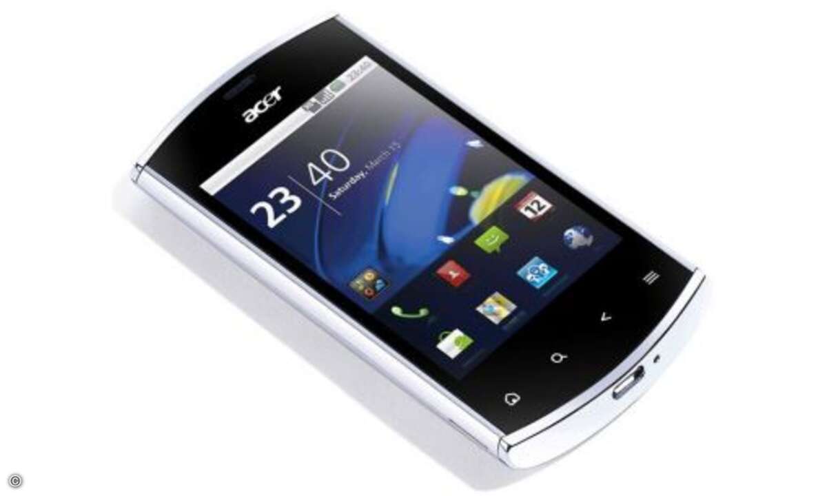 Acer Liquid Mini
Als Benutzeroberfläche kommt eine Eigenkreation mit dem Namen Acer UI 4.0 Lite zum Einsatz, die jedoch wenig Spektakuläres im Vergleich zur Standardversion von Android bietet. Bei den Laborwerten lässt sich das Acer Liquid Mini ni