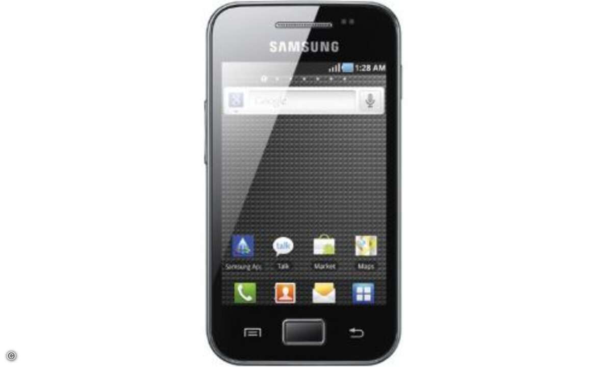 Samsung Galaxy Ace
Samsung hat mit dem Galaxy Ace einen starken Android-Allrounder im Angebot. Das schicke und gut verarbeitete Smartphone zieht mit seinem brillanten Touchscreen im 3,5-Zoll-Format die Blicke förmlich auf sich. Durch die sanft str