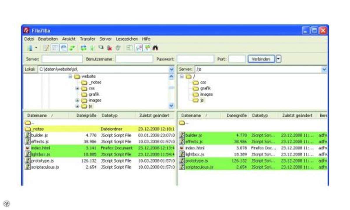 Filezilla ist ein FTP-Client, mit dessen Hilfe Sie Verbindung zu einem FTP-Server aufnehmen und Dateien und komplette Verzeichnisse kopieren.