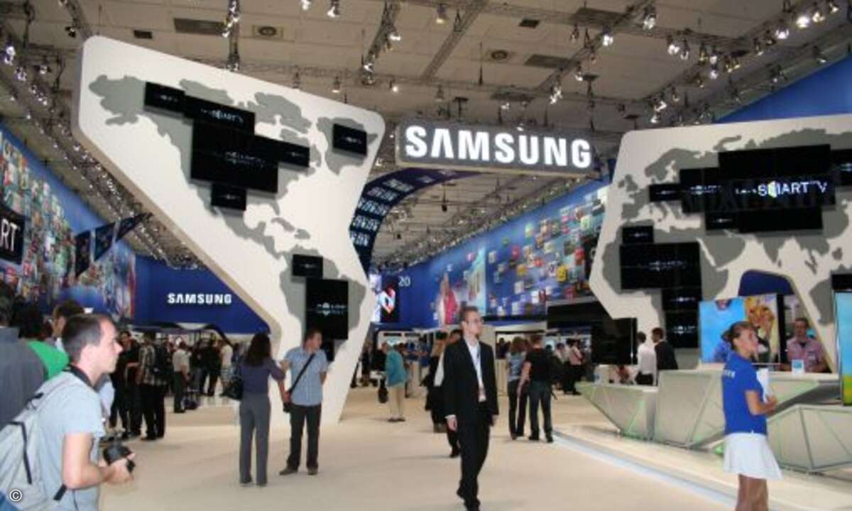 der koreanische Hersteller Samsung setzte bei seinem Auftritt auf Smart TV und 3D.