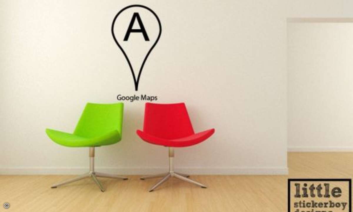 Google-Abziehbild: Jeder der Google Maps kennt, wird die Positionsmarke lieben.
Foto: www.etsy.com