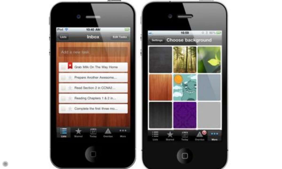 Wunderlist
Der clevere Aufgabenplaner des Berliner Startups 6Wunderkinder wurde bereits millionenfach herunter geladen und ist als App des Jahres 2011 nominiert. Vor allem die elegante und übersichtliche Oberfläche wird gelobt, die Zugriff auf fas