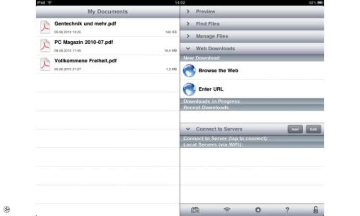 GoodReader
Die beste Software zum Betrachten von Dokumenten aller Art auf iPhone und iPad. Hochauflösende Bilder, Word- und Pages-Dokumente, Audio- und Videodateien und sogar Internetseiten können mit dem GoodReader geöffnet werden.
© connect