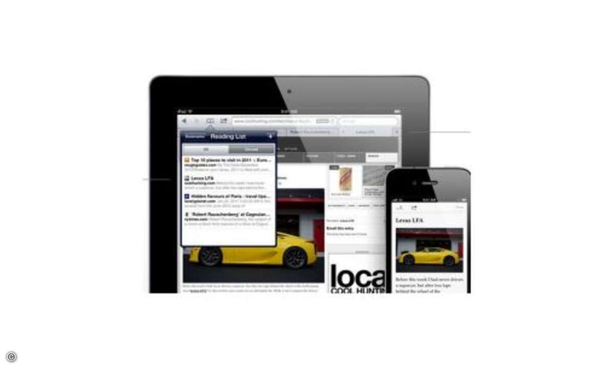 Safari-Browser
Um Artikel auf einer Webseite bequemer lesbar zu machen, bietet der Safair-Browser in der Adressleiste einen