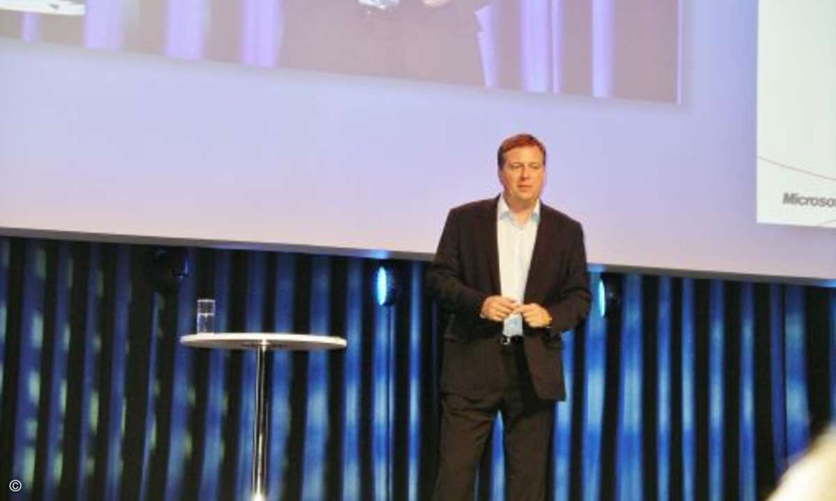 Martin Berchtenbreiter, Direktor Mittelstand und Partner bei Microsoft, hatte am meisten zu sagen.
