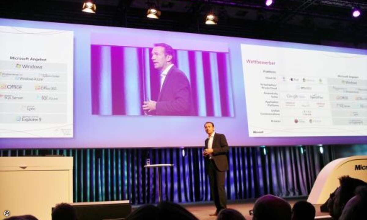 Thomas Schröder, Direktor Großkunden und Partner bei Microsoft, trat ebenfalls auf.