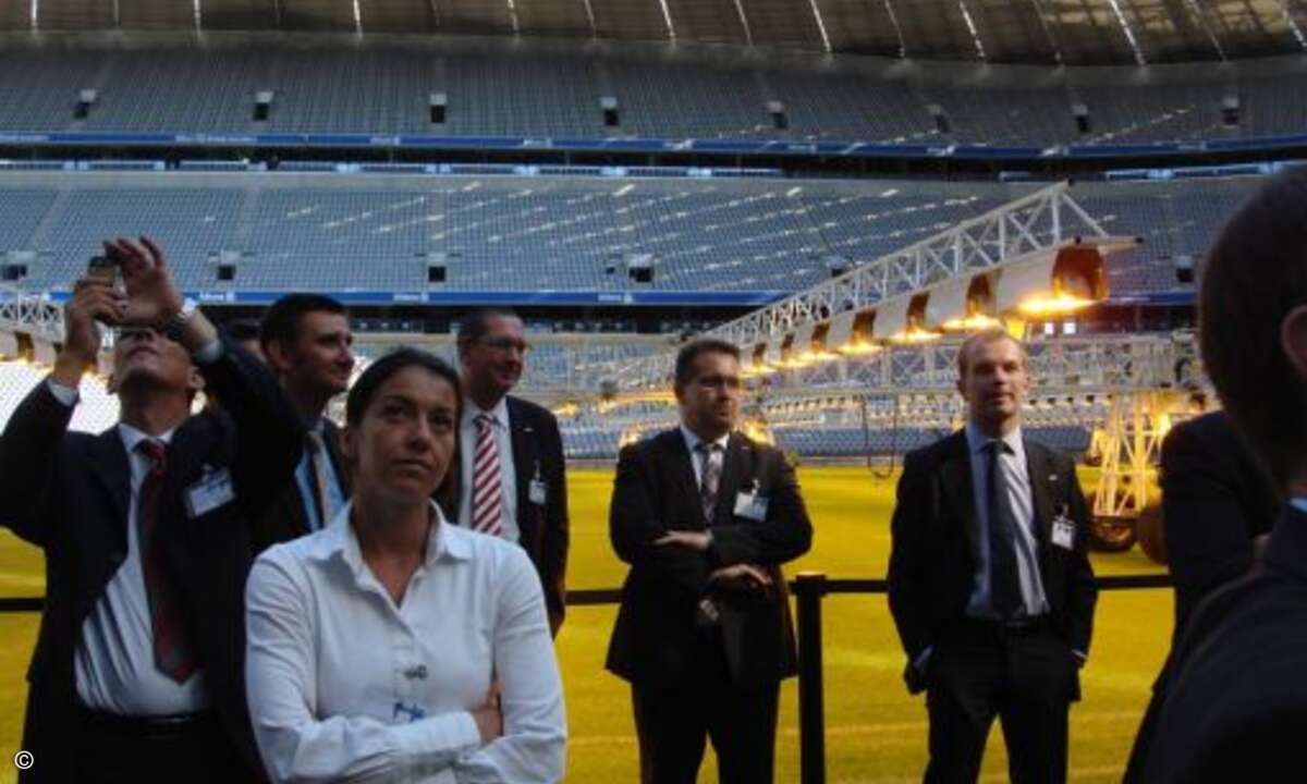 Auch Frank Schenk und Thomas Merklein waren von der Arena beeindruckt