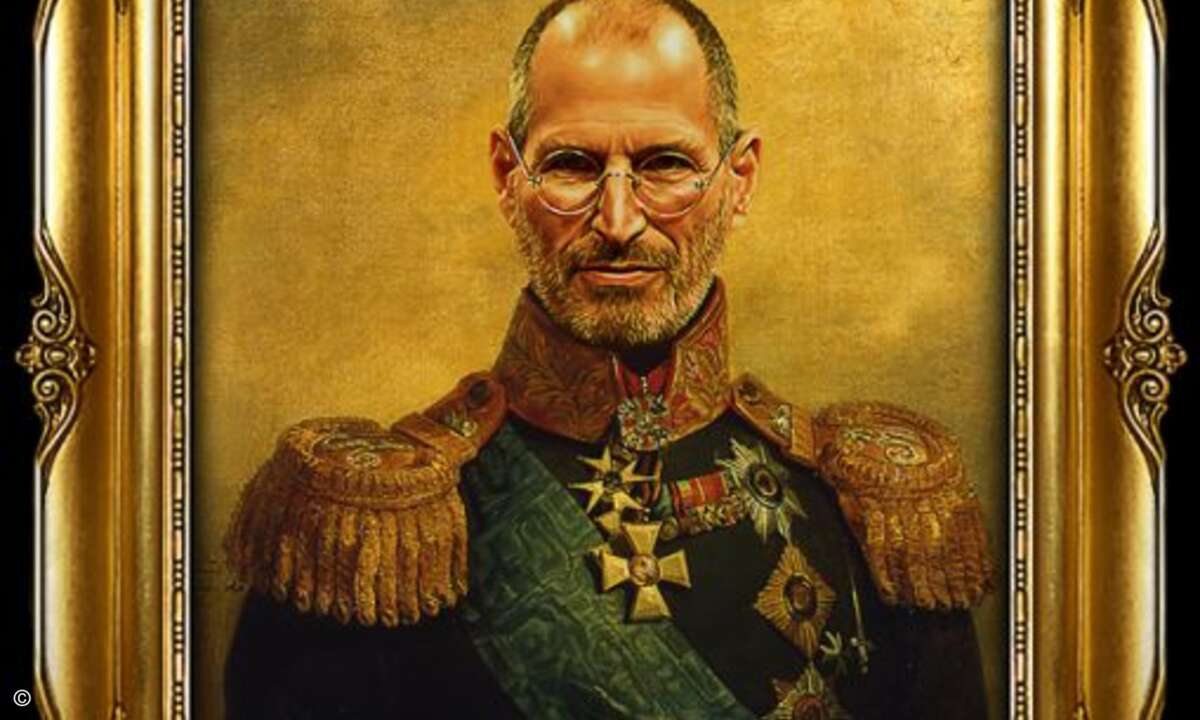 Steve Jobs macht eine erstaunlich gute Figur in dem alten Ölgemälde: