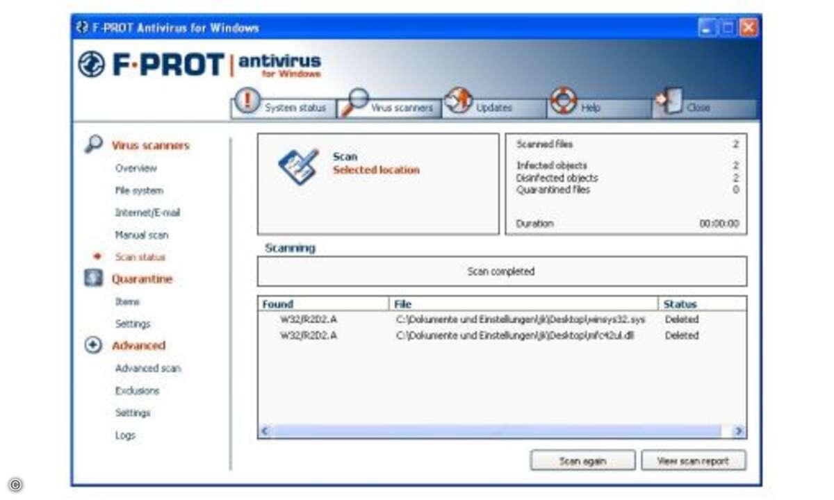 Der Bundestrojaner in F-Prot Antivirus
F-Prot bezeichnet den Bundestrojaner gemäß der internen Kennung als