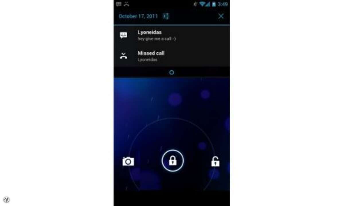 Die Kamera kann schon im Lockscreen aufgerufen werden.
© Google