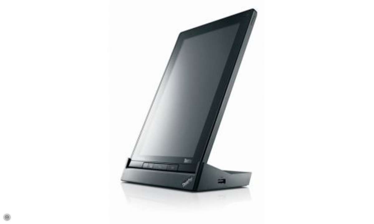 Lenovo Think Pad Tablet
Das Lenovo Think Pad Tablet hat professionelle Nutzer im Fokus und ist von Haus aus mit entsprechenden Softwarelösungen ausgestattet. So sind neben der Vollversion DataViz Documents to go zum Lesen und Bearbeiten von Office