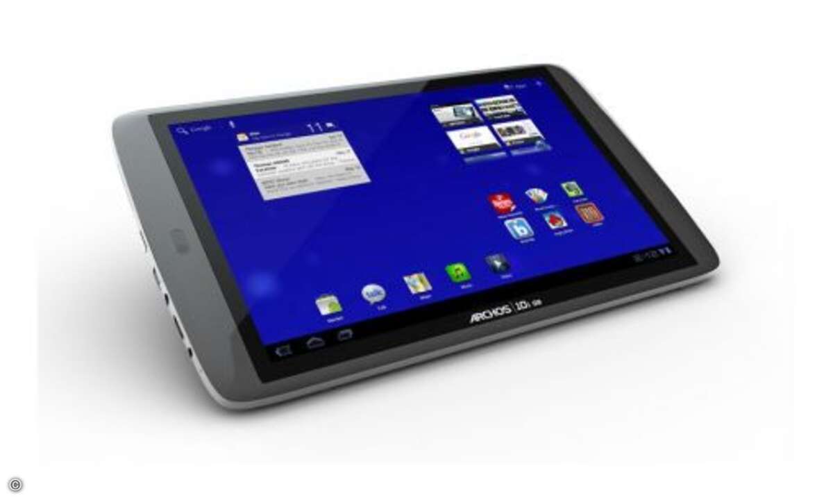 Archos 101 G9
Beim Archos 101 G9 ist ein 10,1- Zoll-Display im 16:10 Format eingebaut, das 1280 x 800 Pixel Bildpunkte darstellt. Inhalte werden übersichtlich verteilt, die Darstellung ist kontrastreich und detailliert. Der Touchscreen erkennt ein