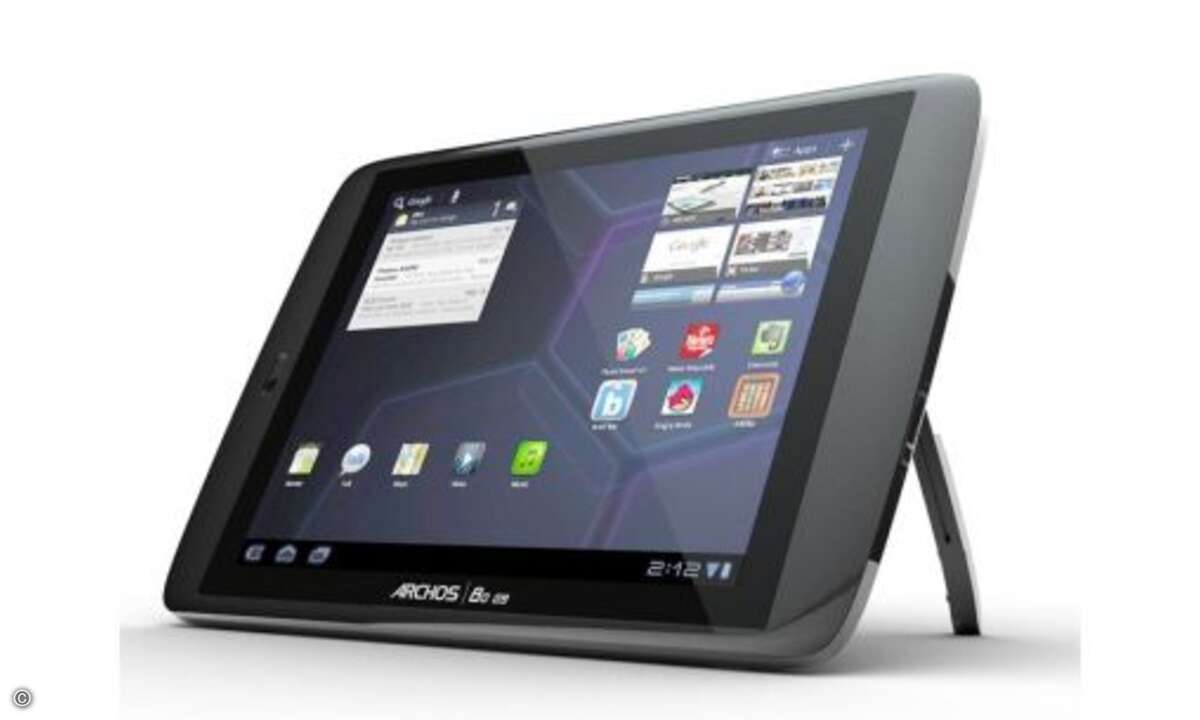 Archos 80 G9
Neben dem 10-Zöller hat Archos auch ein 8-Zoll-Modell in drei unterschiedlichen Versionen in petto. Archos wirft sein neues 8-Zoll-Tablet gleich in drei Versionen auf den Markt: einmal mit 8 Gigabyte Speicher und 1 Gigahertz Dual-Core