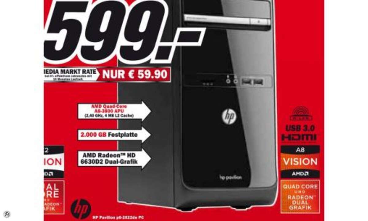 HP Pavilion p6202de

Der  HP Pavilion p62024de PC ist ein leistungsfähiger Office-Rechner, der auch vor Multimedia-Aufgaben und einem gelegentlichen Spiel nicht zurückschreckt. Er kommt ausgestattet mit AMD Quad Core A8 3800 CPU mit integrierter Gr