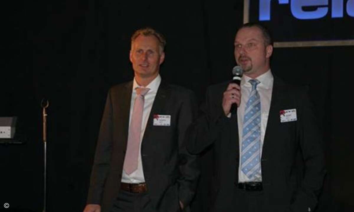 Torsten Matthies und Axel Grotjahn begrüssten die Party-Gäste