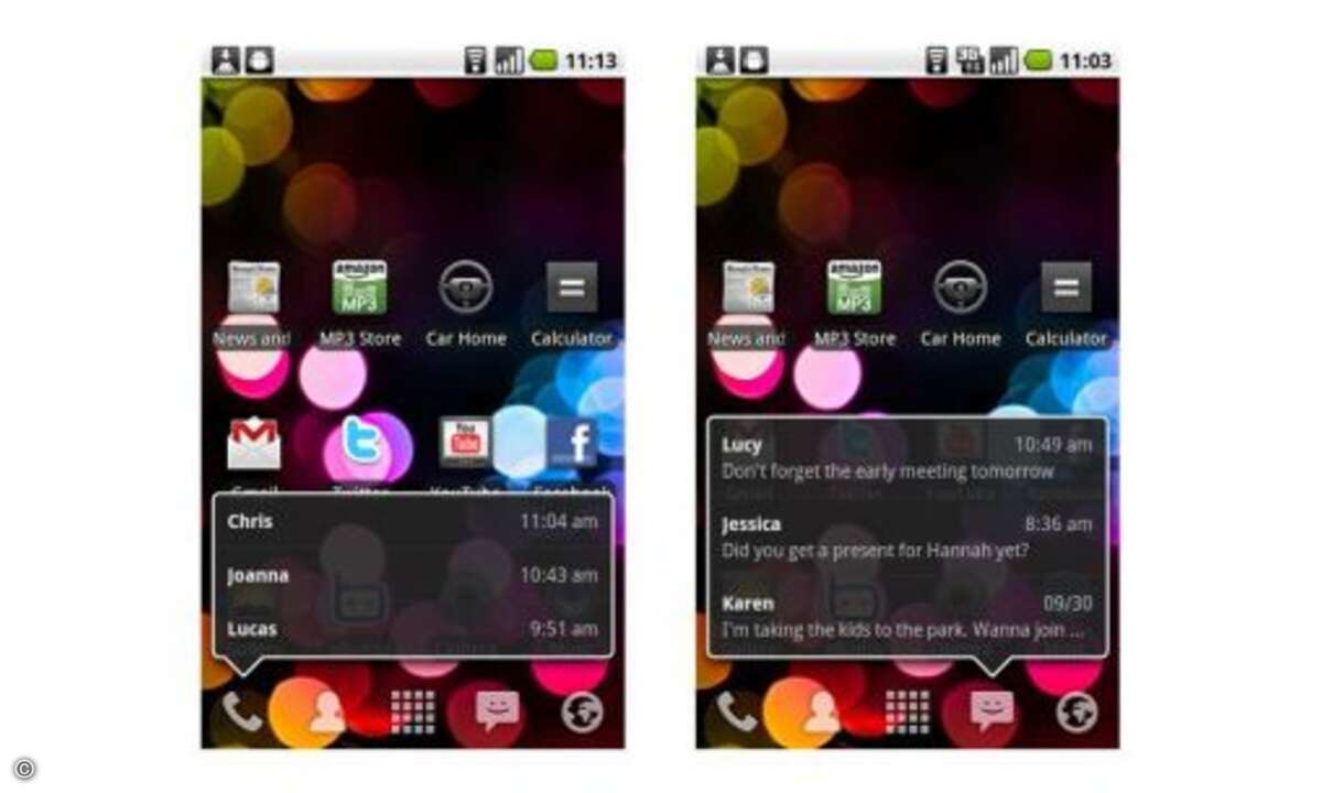 Launcher Pro
Dabei wird der Launcher Pro ständig weiter entwickelt, neue Funktionen kommen fast im Monatsrhythmus dazu. Außerdem kann man (teilweise kostenpflichtige) Icon-Packs aus dem Android Market herunter laden und die Oberfläche noch weiter
