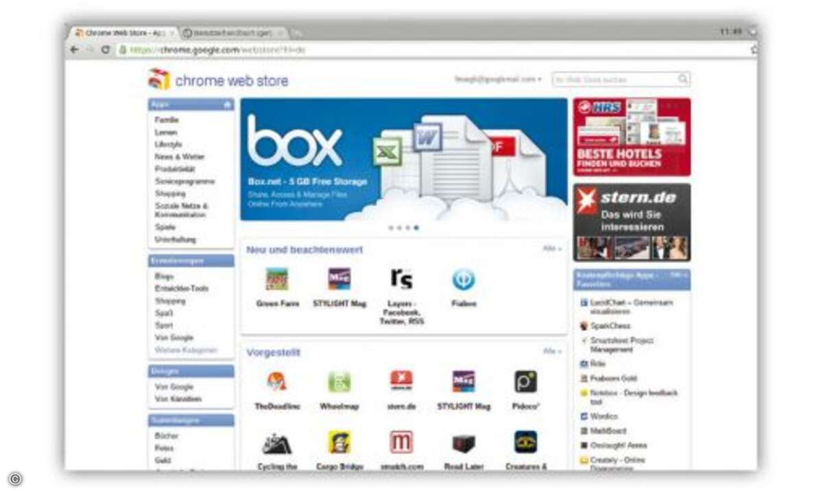 Nicht ohne Online-Store: Auch ChromeOS lässt sich mit online erhältlichen Apps erweitern und ausschmücken – zum Teil gratis, zum Teil kostenpflichtig.