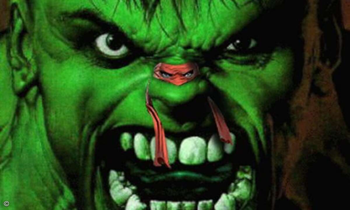 Eigentlich ein netter Kerl, wirkt der Hulk mit Ninjanase gleich direkt gefährlich.