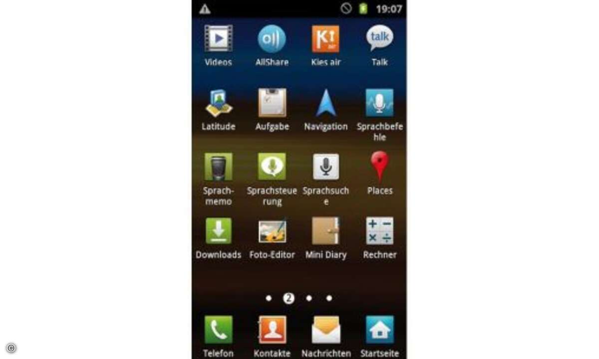 Samsung Galaxy S2 LTE Gute Bekannte: Das erste LTE-Smartphone von Samsung bietet die typischen zusätzlichen Android-Apps, die man bereits von bisherigen Geräten wie dem Galaxy S2 kennt. © connect