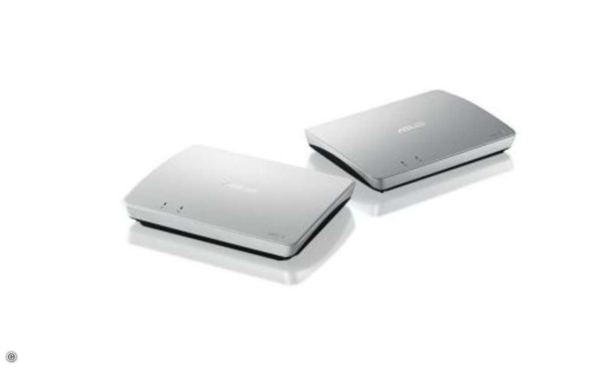 Asus WAVI Die Drahtlos-Lösung auf WHDI-Basis beamt den Bildschirm des Computers auf den Fernseher: einfach HDMI und USB an den Sender anschließen. Der Empfänger gibt selbst Full-HD-Signale per HDMI an den TV weiter. Über die beiden USB-Eingänge lass