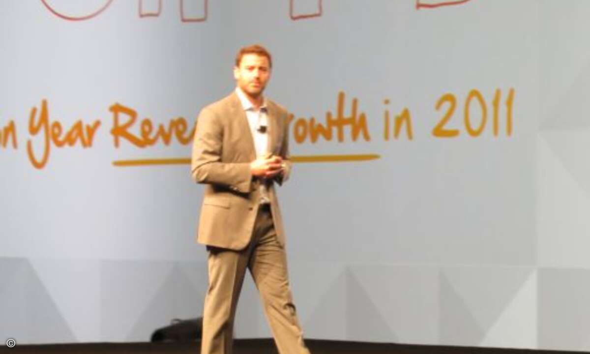 Scott Aronson, Senior Vice President Global Channels and Alliances von VMware, hatte inhaltlich die Hauptrolle und den ersten Rede-Slot bekommen. Er stellte in Las Vegas neue Programme mit Rabatten und Zertifikaten für Partner vor.