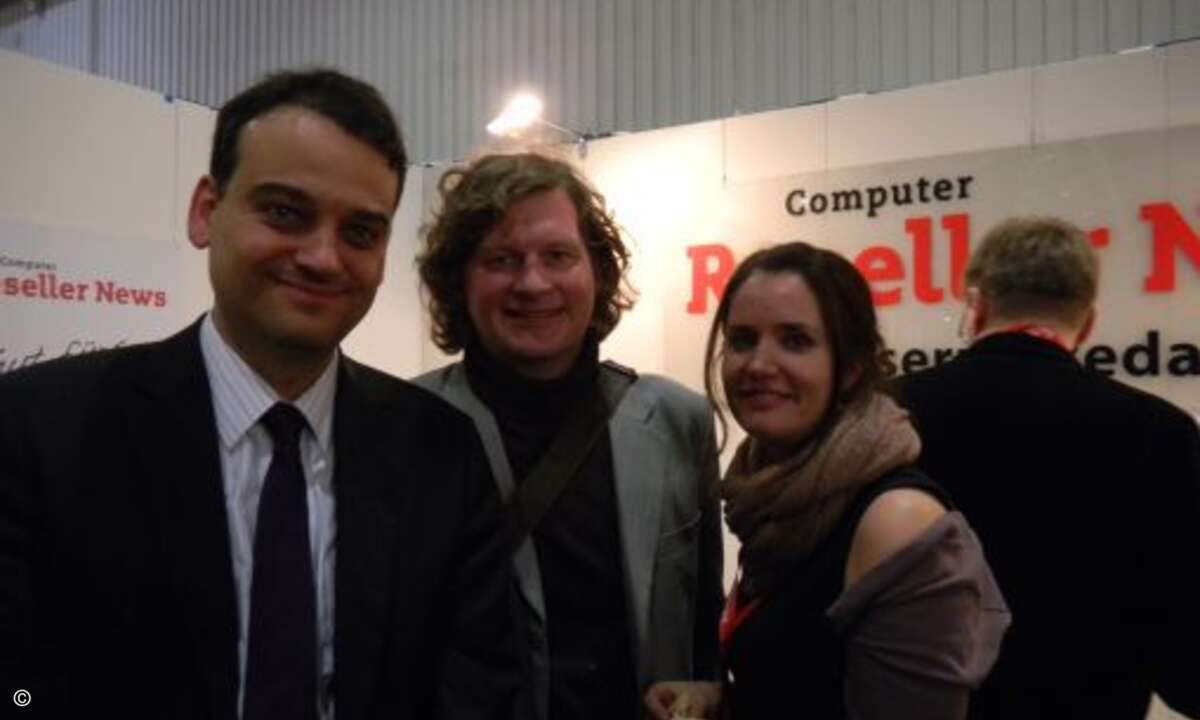 Markus Reuter (CRN), Jan Eppers (Frische Fische) und Nadine Kasszian (CRN)