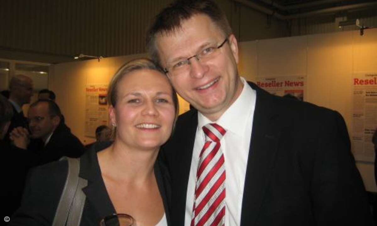 Natascha Mössler (Tech Data) und Theo Reinerth (Brother)