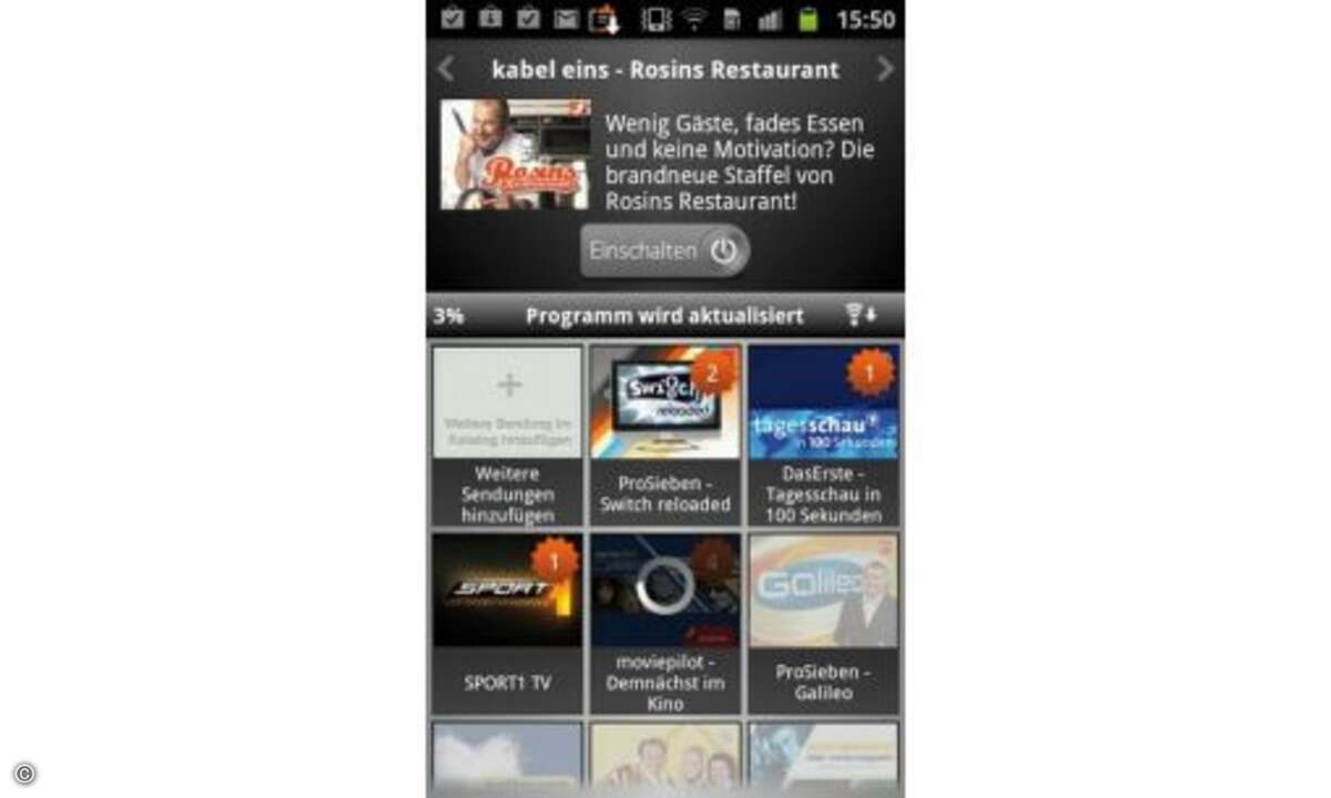 Dailyme  Wer auch unterwegs gern in die Röhre schaut, kann sich mit Dailyme TV-Sendungen ohne Umweg über den PC direkt auf sein Smartphone oder Tablet laden. Die App hält unter anderem Produktionen von ARD, ZDF, RTL, Kabel Eins, Sat1, N24 und Pro7 be
