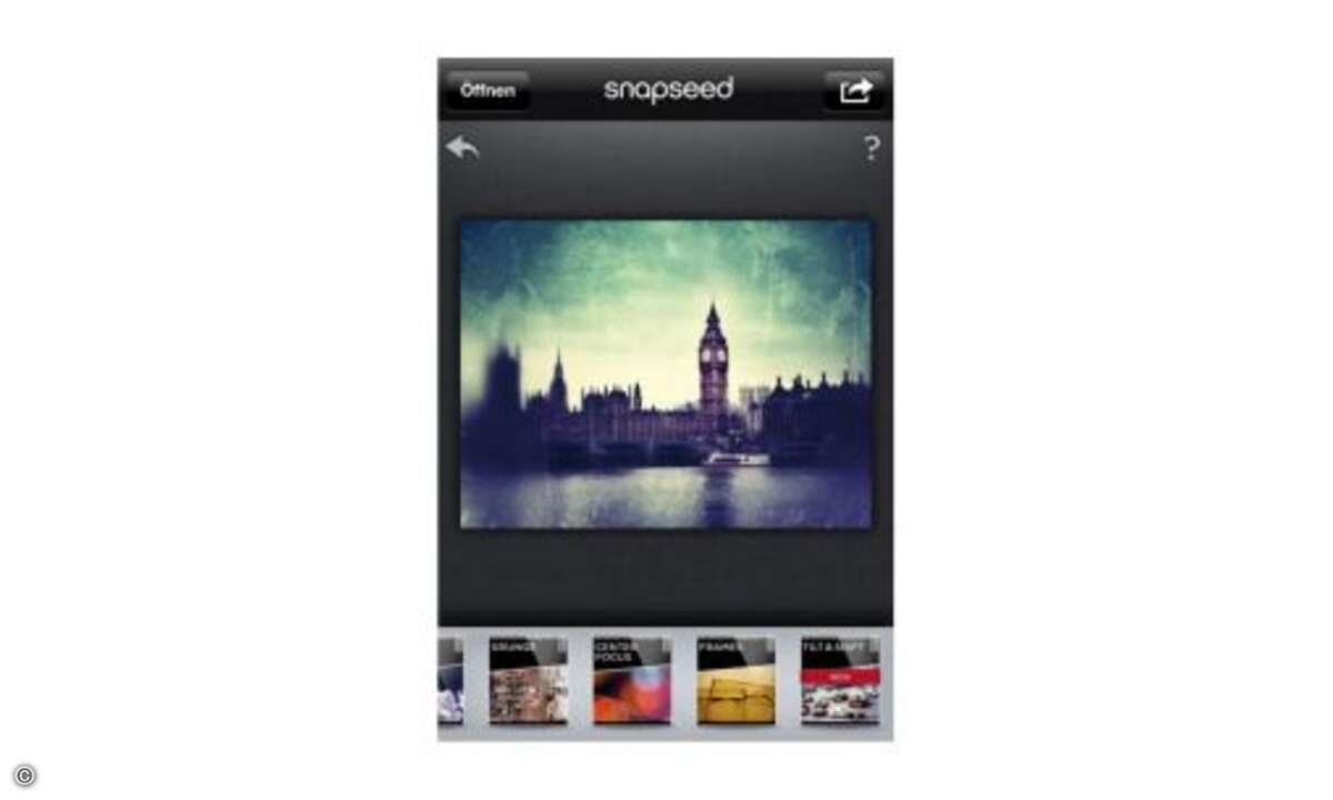 Snapseed  Bildbearbeitung auf dem Smartphone? Das klingt schwierig. Snapseed beweist das Gegenteil. Die Anwendung hat fast alle von ausgewachsenen Bildbearbeitungstools bekannten Funktionen parat, etwa eine Autokorrektur, diverse Kreativfilter und di
