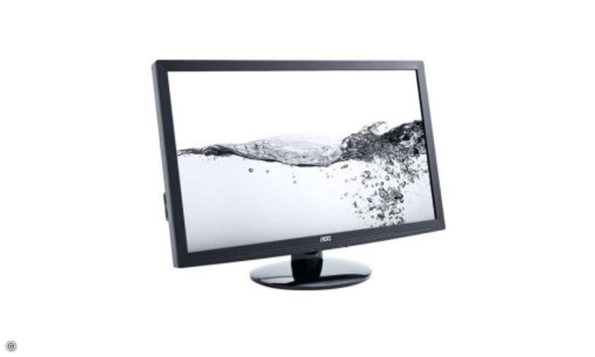 Der AOC e2795Vh ist ein 27 Zoll LED Monitor mit Full-HD-Auflösung und 2 ms Reaktionszeit. Er hat VGA-, DVI- und HDMI-Anschlüsse und einen USB-Hub sowie eingebaute Lautsprecher. Bei Amazon für günstige 199 Euro. © Amazon