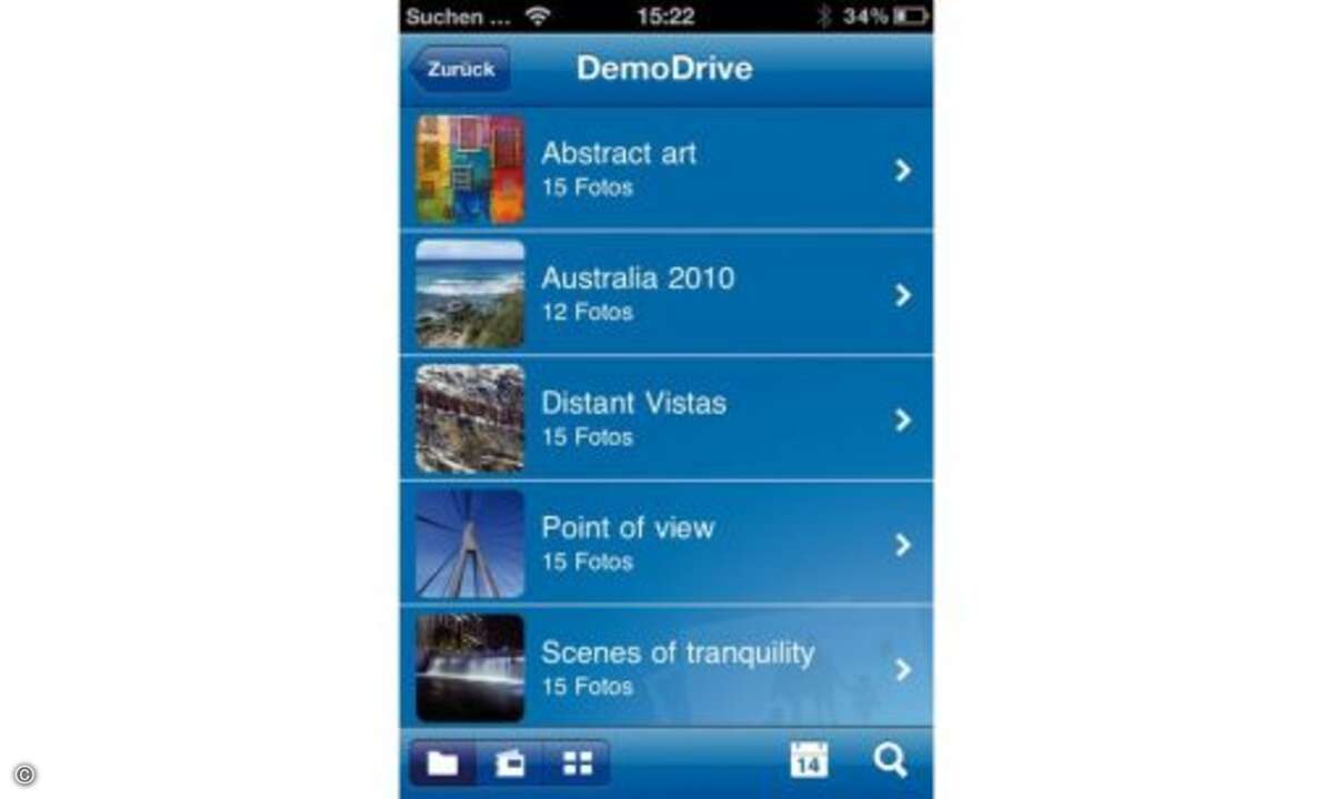 Ebenso funktioniert der Zugriff über das Internet auf die NAS-Platte, die via Webseite aufgerufen und dann per Mausklick in den Finder eingebunden wird. Einzig eine eigene Musikverwaltung fehlt der MyBook-App, zumindest im Heimnetzwerk springt dafür