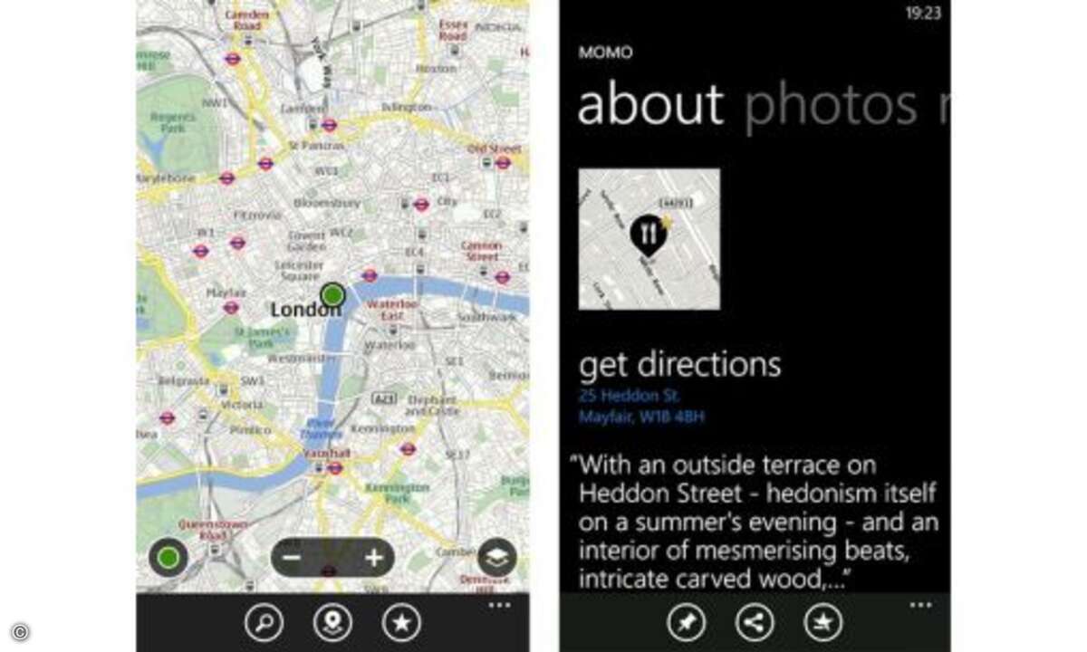 Nokia Maps und Drive  Zu Nokia Maps muss man eigentlich kaum Worte verlieren. Nur so viel: Onboard-Karten für mehr als 180 Länder von Navteq, ein bequemer Download-Manager und zahlreiche Extra-Funktionen (etwa ein Geschwindigkeitswarner) machen den N
