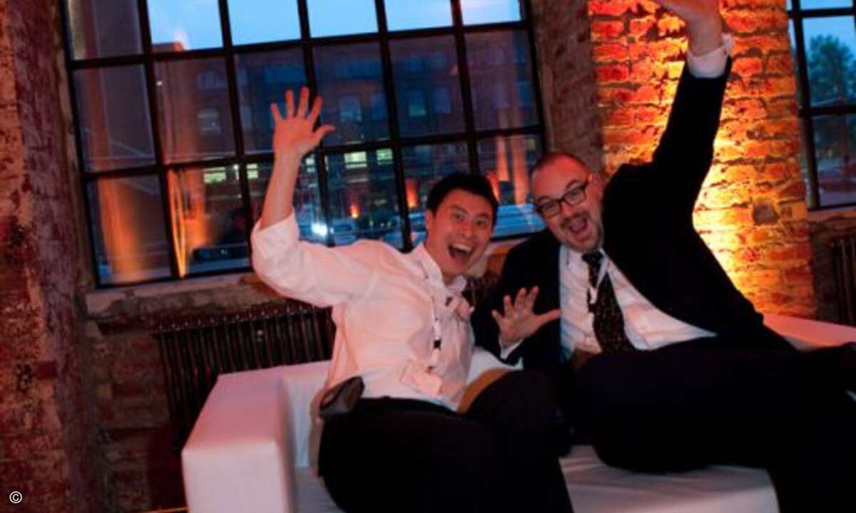 Steven Chua (Backupassist) mit CTO Volker Lang (Ebertlang).