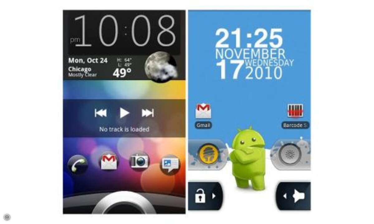 Widget Locker: Der Widget Locker setzt schon früher an: Es handelt sich um eine App die volle Kontrolle über den Sperrbildschirm gibt. Per Drag&Drop kann man Schieberegler, Widgets und Verknüpfungen frei platzieren und hat schnellen Zugriff auf wicht