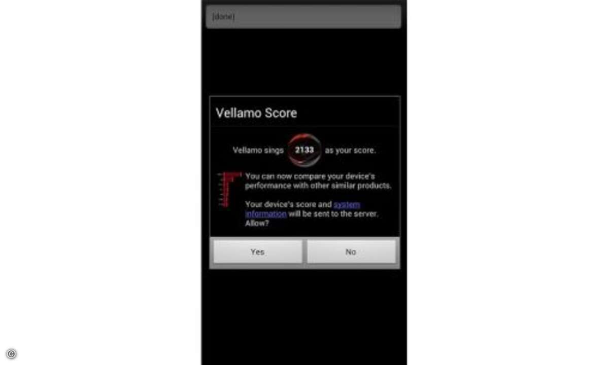 Das HTC One S schnitt beim Vellamo-Benchmark noch etwas besser ab (2448 Punkte), doch mit 2133 Punkten hält es die übrigen Konkurrenz deutlich auf Abstand. © Connect