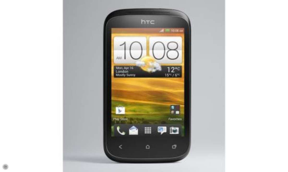 HTC Desire C: Mit dem Desire C schickt HTC ein günstiges Android-Smartphone ins Rennen (UVP: 220 Euro), das trotz schwachem Prozessor die neueste Android-Version 4 mitbringt. Der 3,5 Zoll große Touchscreen, die Displayauflösung von 320 x 480 Pixel un