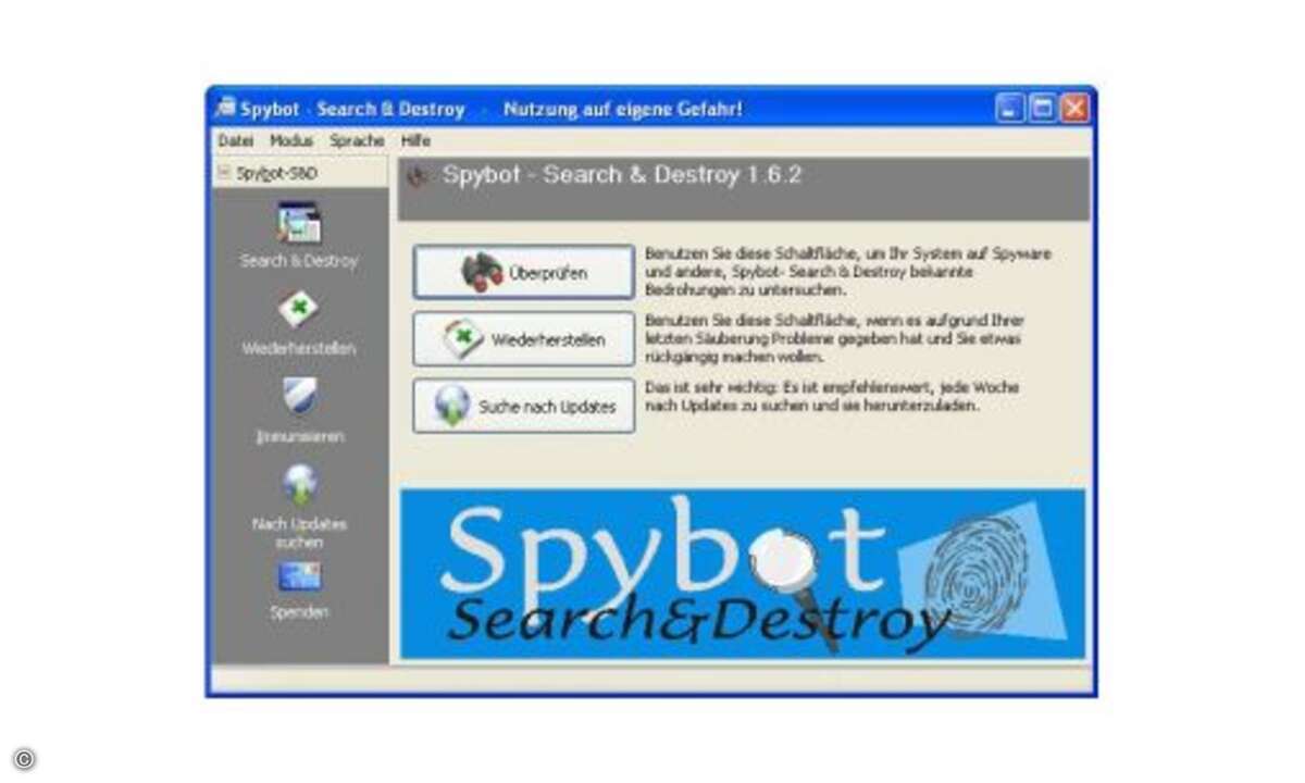 Spybot - Search & Destroy findet und löscht Spyware, also Software, die unerwünscht im Hintergrund Daten von Ihrem System an einen anderen Server übermittelt, sprich Sie ausspioniert. Die Auflistung der gefundenen Spyware-Module in SpyBot Search & De