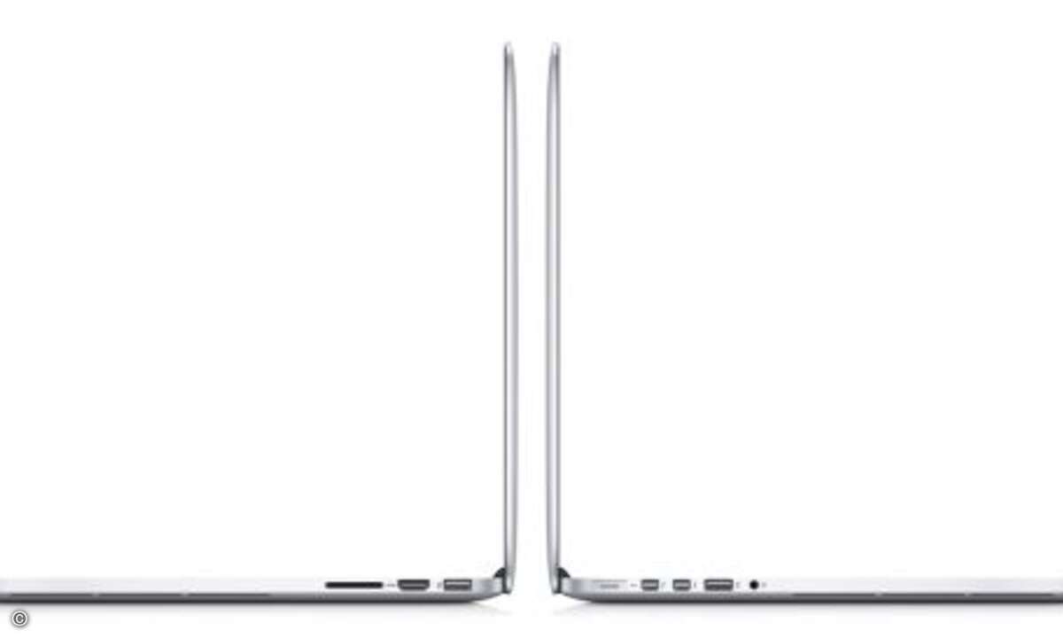 Der Bildschirm trägt auch ausgeklappt kaum auf © Apple