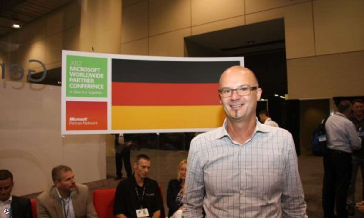 Bernd Stopper von Microsoft stand in der deutschen Lounge Gesprächen zur Verfügung