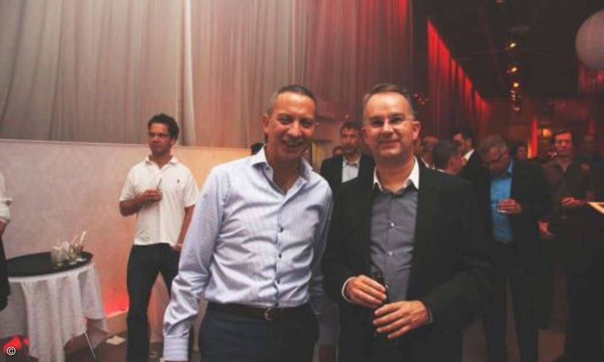 Gustavo Möller-Hergt war als Co-Gastgeber natürlich auch zugegen, mit Cancom-Chef Klaus Weinmann (r.).