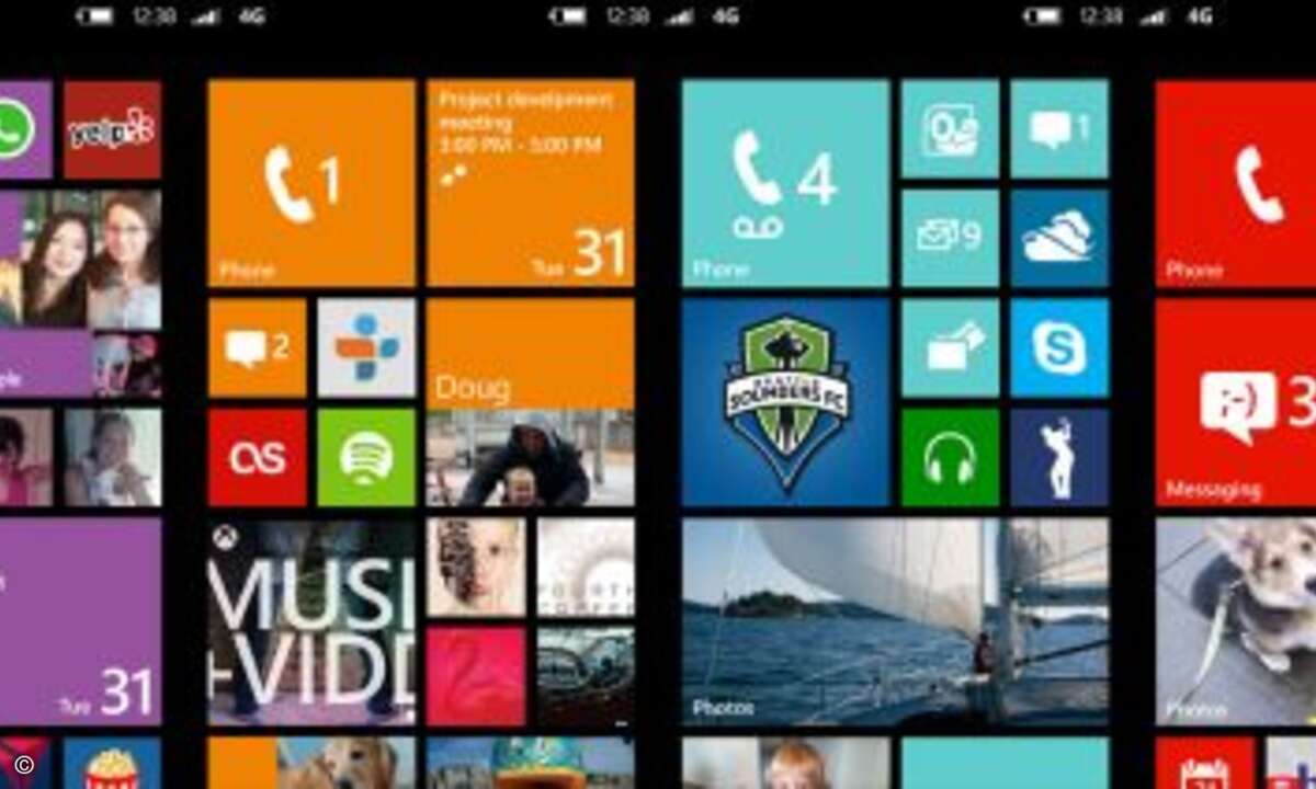 Der Homescreen von Windows Phone 8. © Nokia/Microsoft