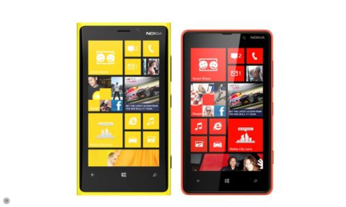 Nokia Lumia 920 und 820 im farbenfrohen Vergleich. © Nokia/Microsoft