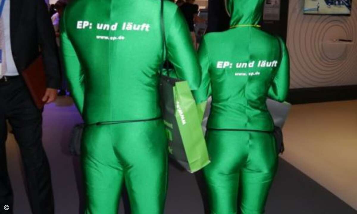Die grünen Männchen von HP waren ein Hingucker